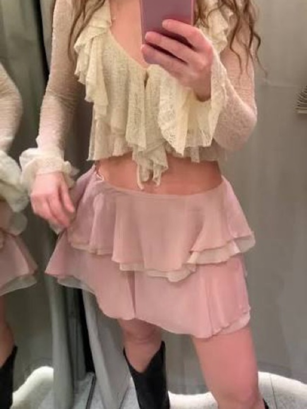 Zara Ruffled Mini Skirt - Picture 3 of 14